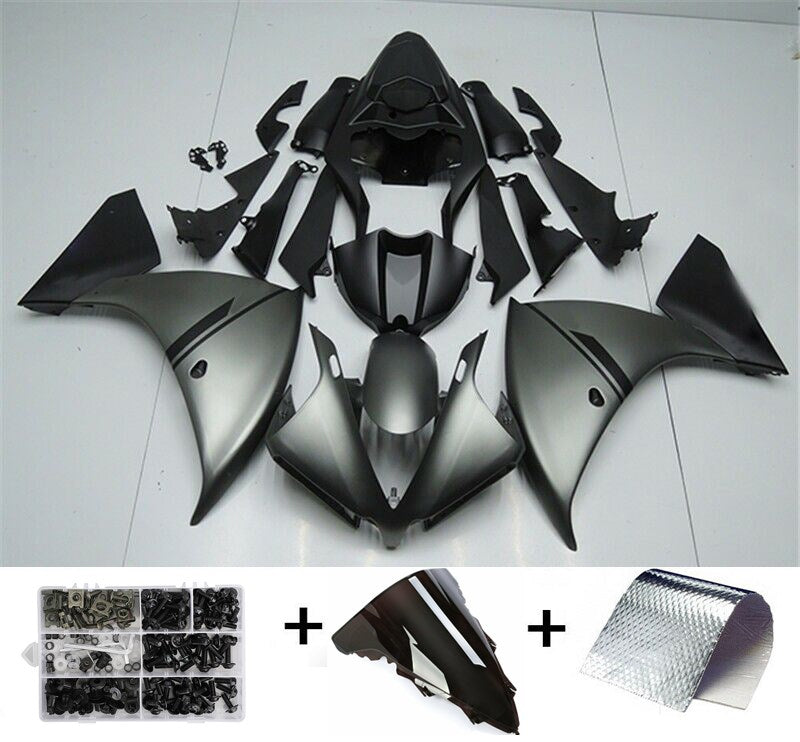 2012-2014 Yamaha YZF R1 Amotopart Fairing Grey Black Kit