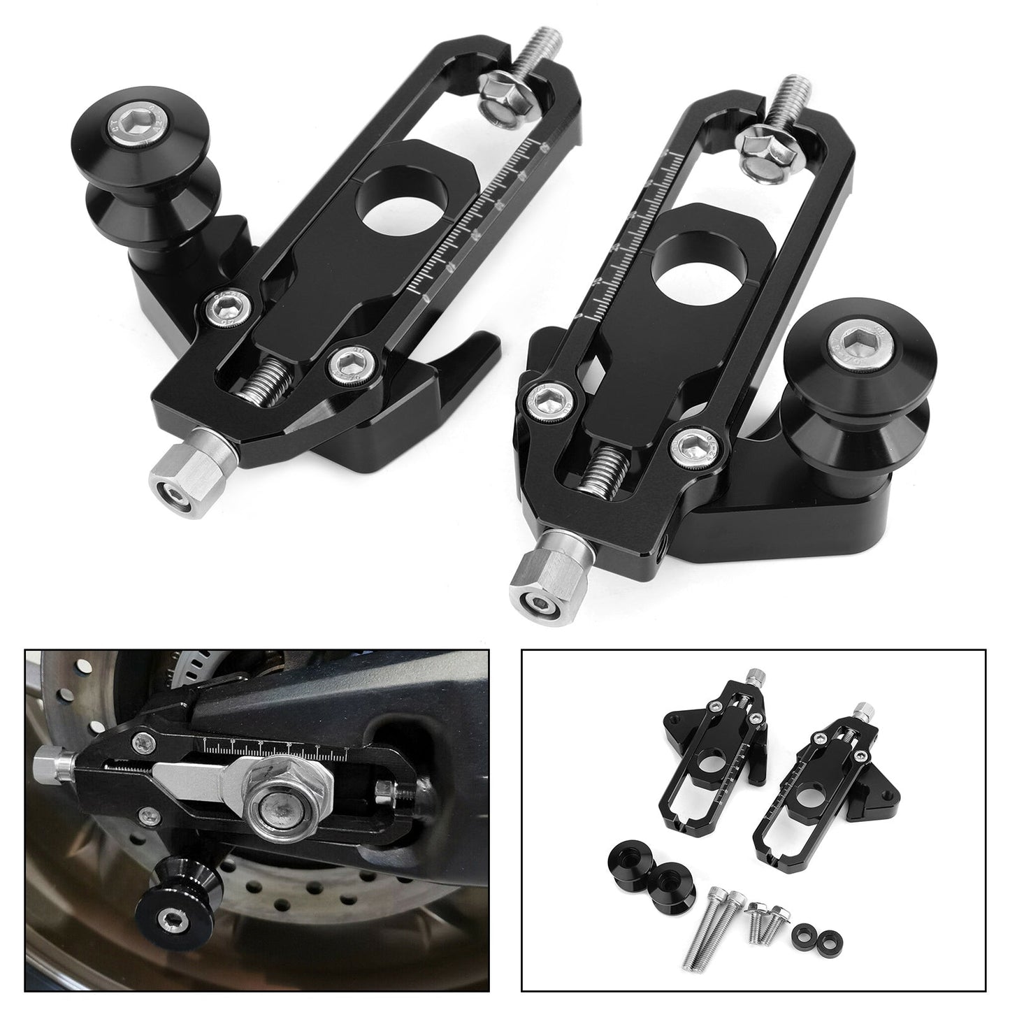 Chain Adjusters with Spool Tensioners Catena For Honda CB650R CBR650R 19-20 BLK