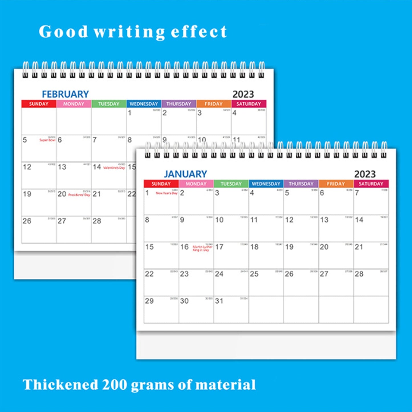 2023.1-2023.12 Month To View Stand Up Desk Office Top Calendar Planner