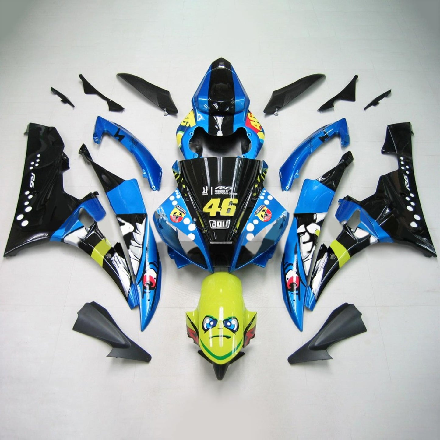 2006-2007 Yamaha YZF 600 R6 Amotopart Injection Fairing Kit Bodywork Plastic ABS #138