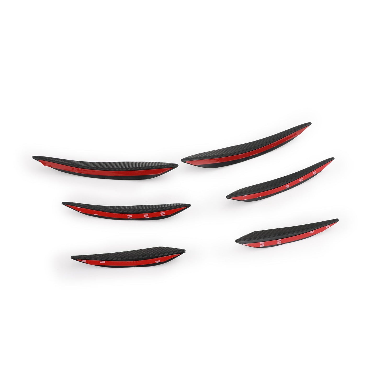 6pcs Universal Car Front Bumper Fins Spoiler Canards Refit Carbon Fiber Look