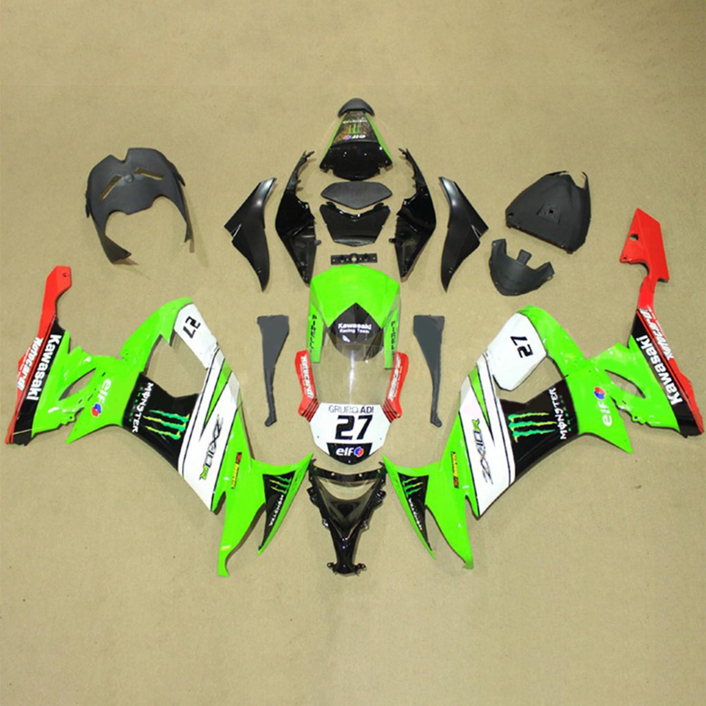 2008-2010 Kawasaki ZX10R Injection Fairing Kit Bodywork Plastic ABS#134