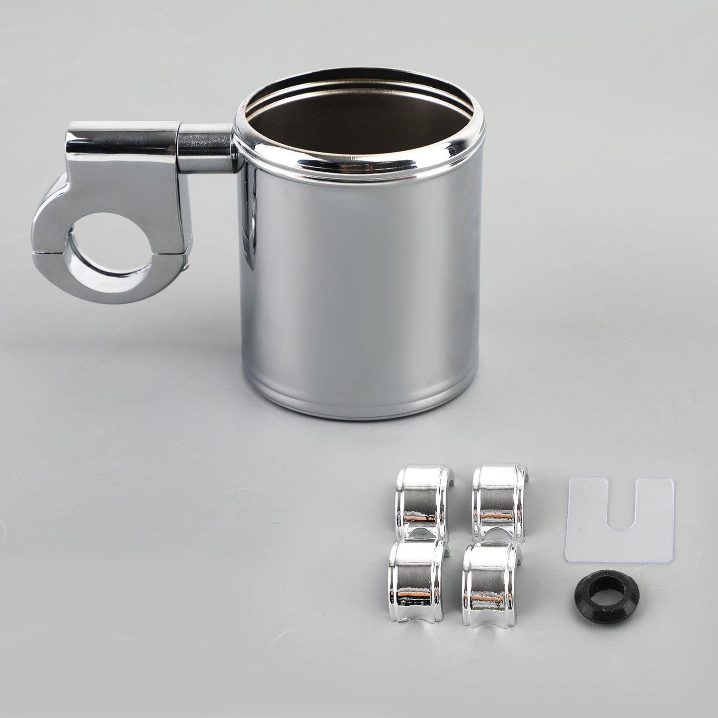Motorcycle Atv Chrome Cup Holder Fit For 7/8" To 1-1/4" Handlebar