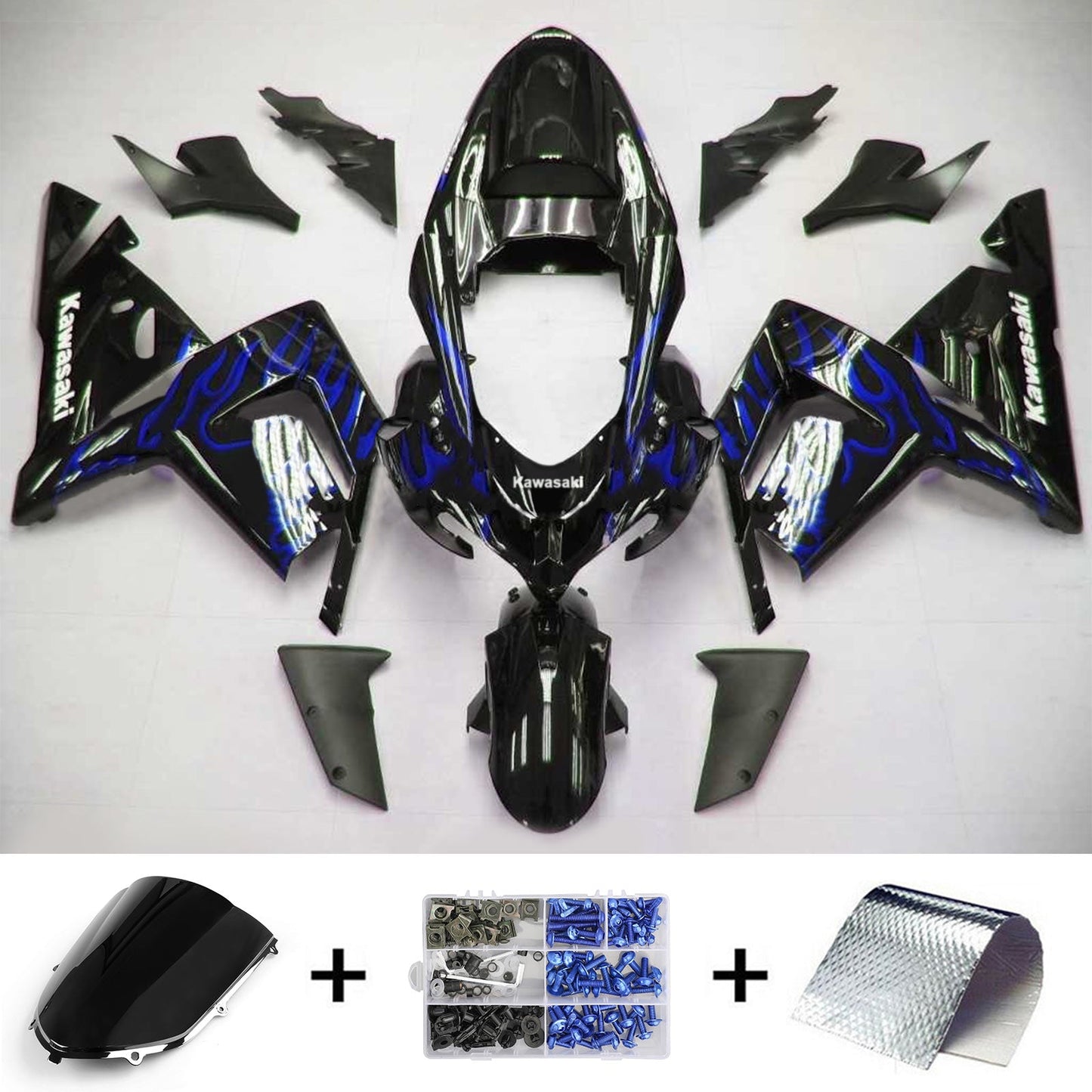 2004-2005 Kawasaki ZX10R Amotopart Injection Fairing Kit Bodywork Plastic ABS #102