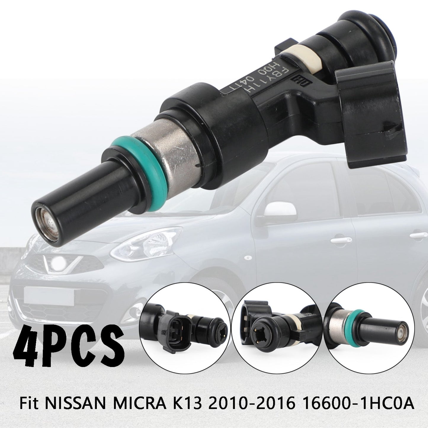 4PCS Fuel Injectors FBY11H0 FBY1010 Fit NISSAN MICRA K13 2010-2016 16600-1HC0A