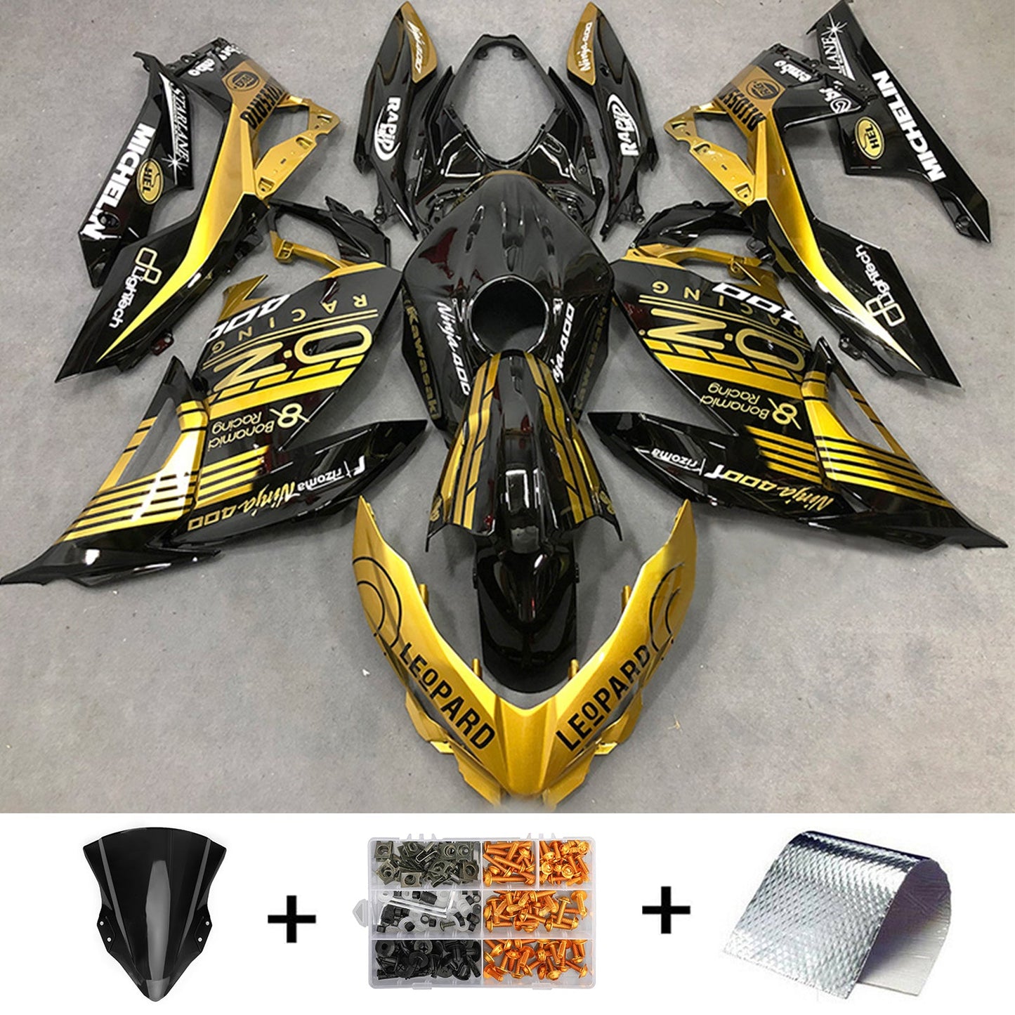 2018-2023=4 Kawasaki EX400 Ninja400 Fairing Kit Bodywork Plastic ABS