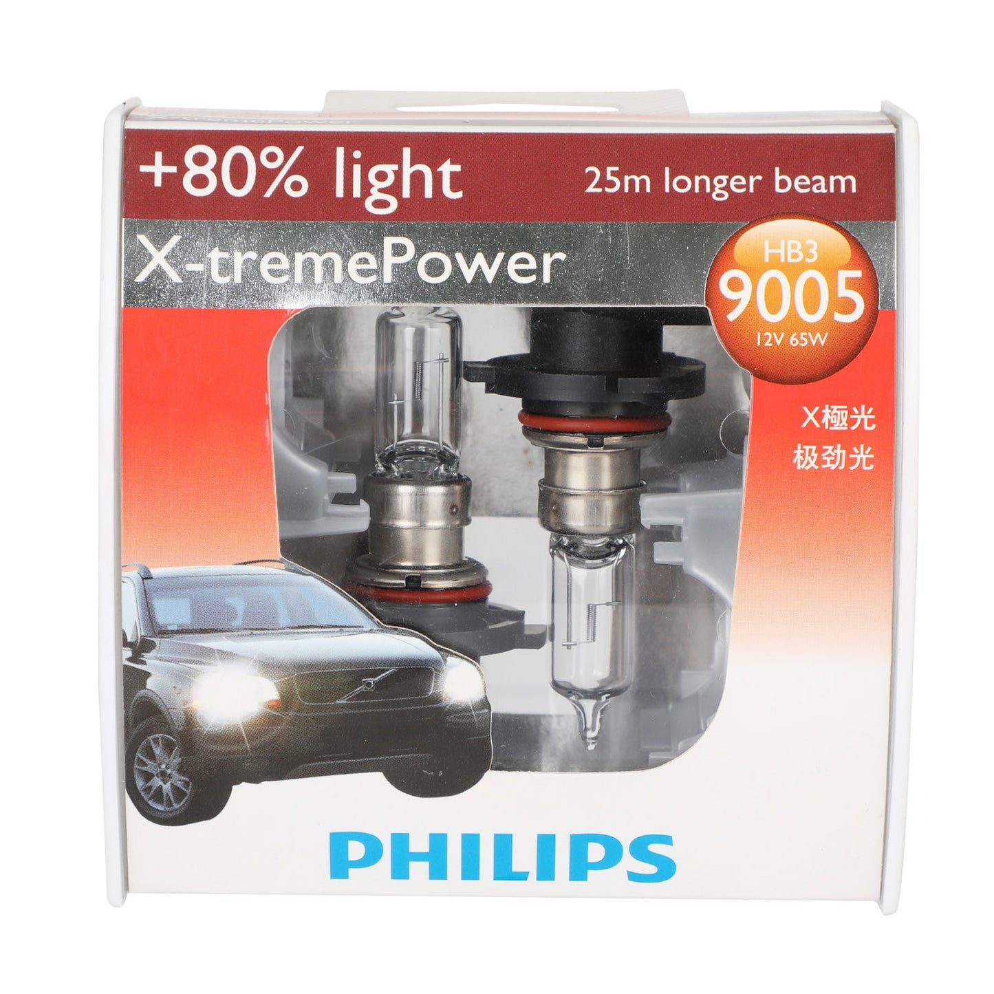 For Philips 9005XPS2 X-tremePower Halogen Headlight HB3 12V65W +80% +25M