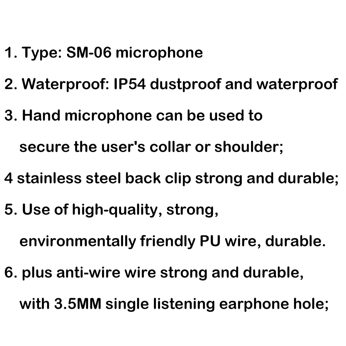 1Pcs IP54 Waterproof Speaker Microphone For Yaesu VX6R VX7R VX177 VX170 Radio