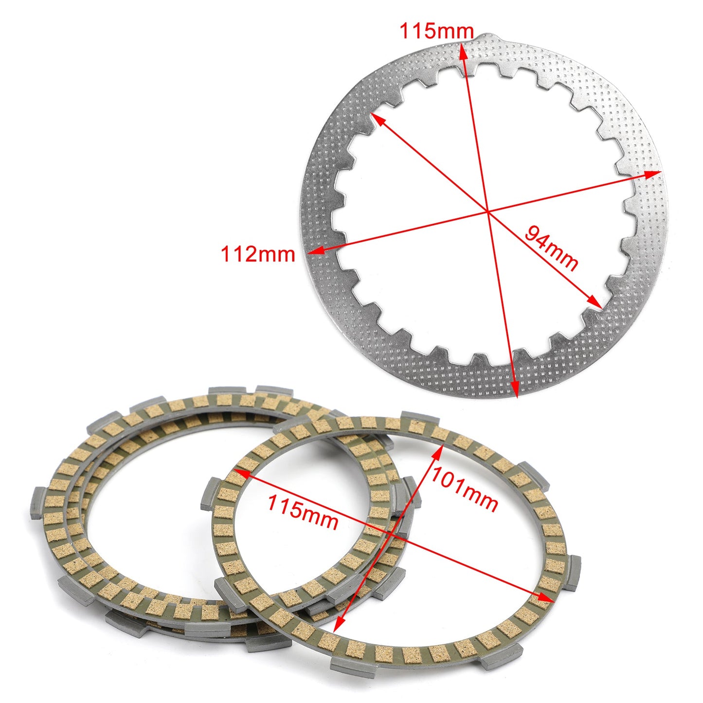 Clutch Plate Kit - Friction & Steel Plates For Yamaha DT50R DT50 4AD DT50LC DT50 3UN DT80 TDR80 YZ80C/D/E/G RD80LC RD75LC