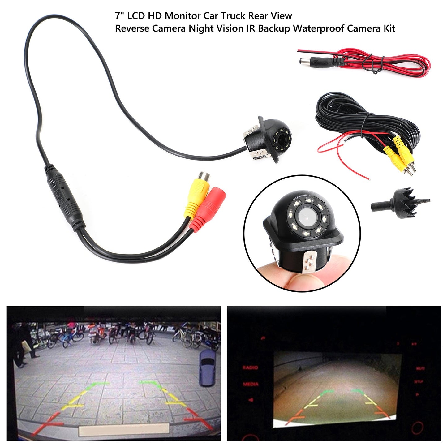 170° HD 8 LED CMOS Car Backup Rear View Reverse Camera Night View Kit Waterproof