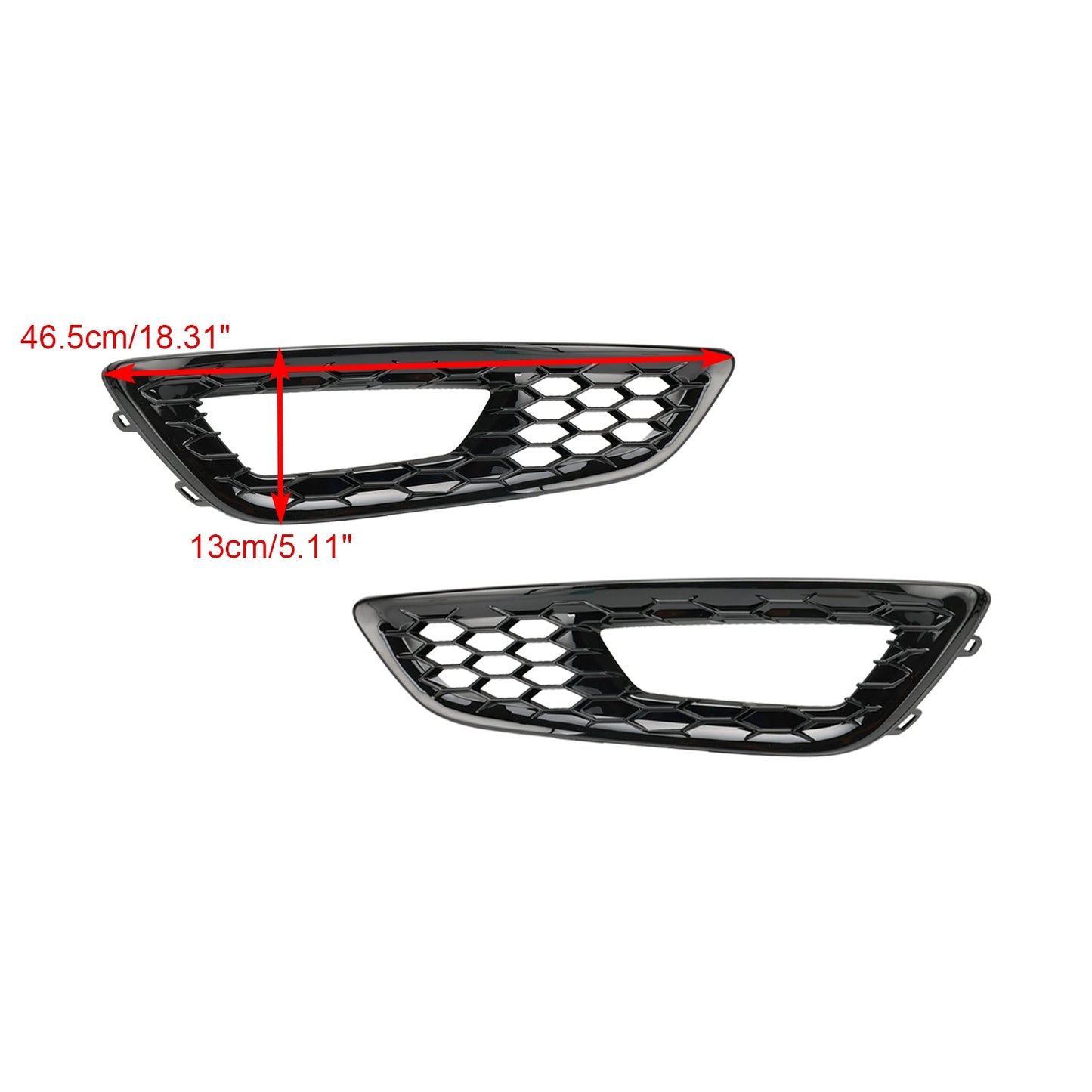 2PCS Front Bumper Fog Light Lamp Cover Bezel Grille fit Ford Focus 2015-2018