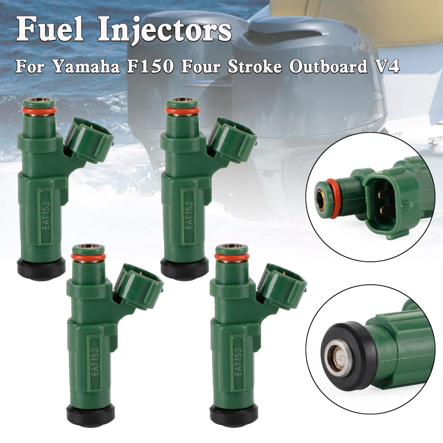 Yamaha Outboard F150 150HP 63P-13761-01-00 4PCS Fuel Injector New Version