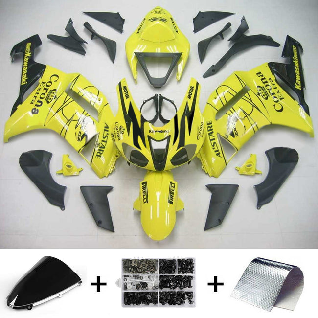 2007-2008 Kawasaki ZX6R 636 Amotopart Injection Fairing Kit Bodywork Plastic ABS #117