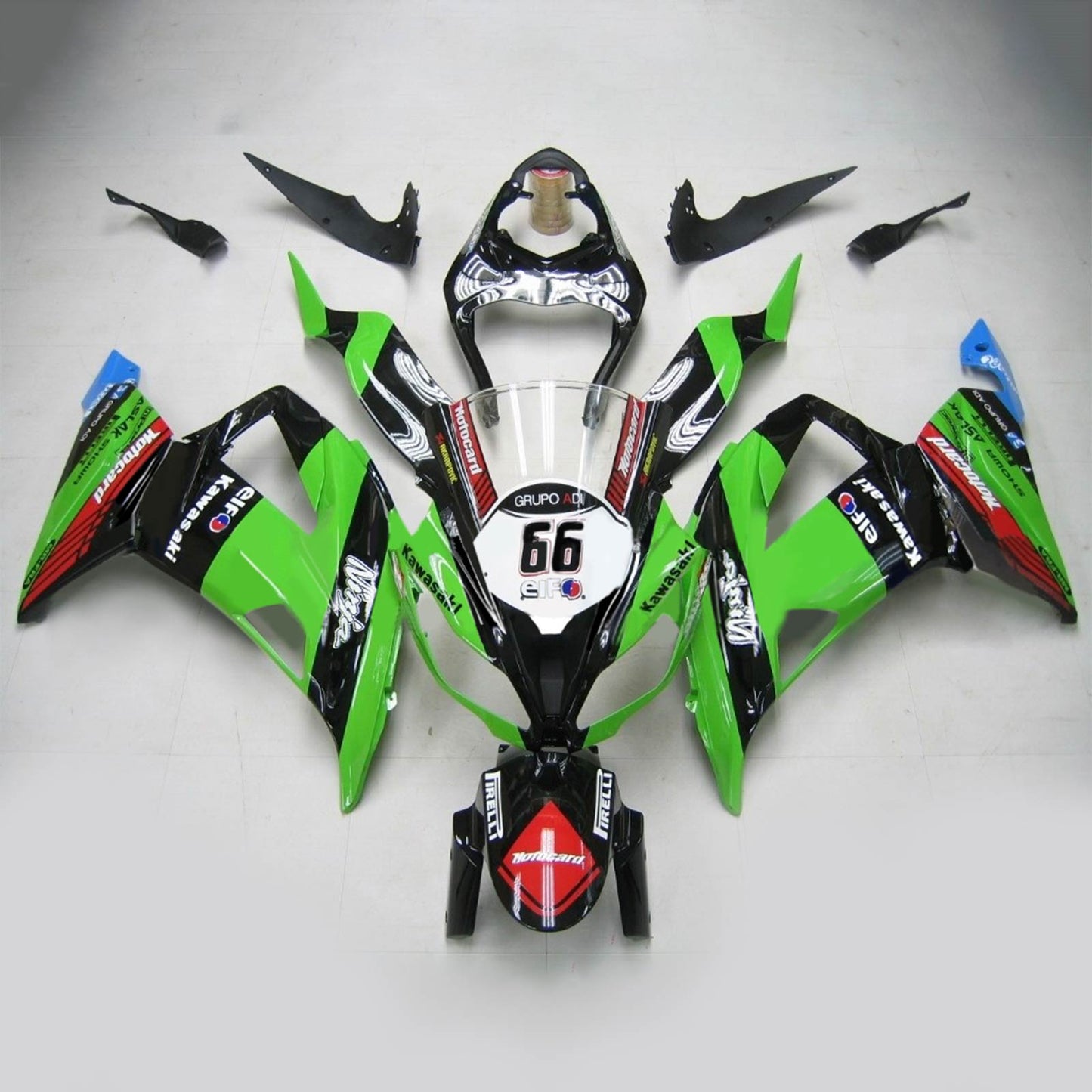 2013-2018 Kawasaki ZX6R 636 Amotopart Injection Fairing Kit Bodywork Plastic ABS #110