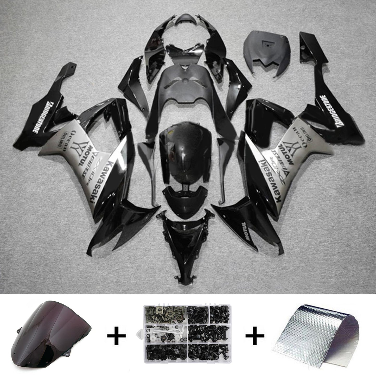 2008-2010 Kawasaki ZX10R Injection Fairing Kit Bodywork Plastic ABS#136