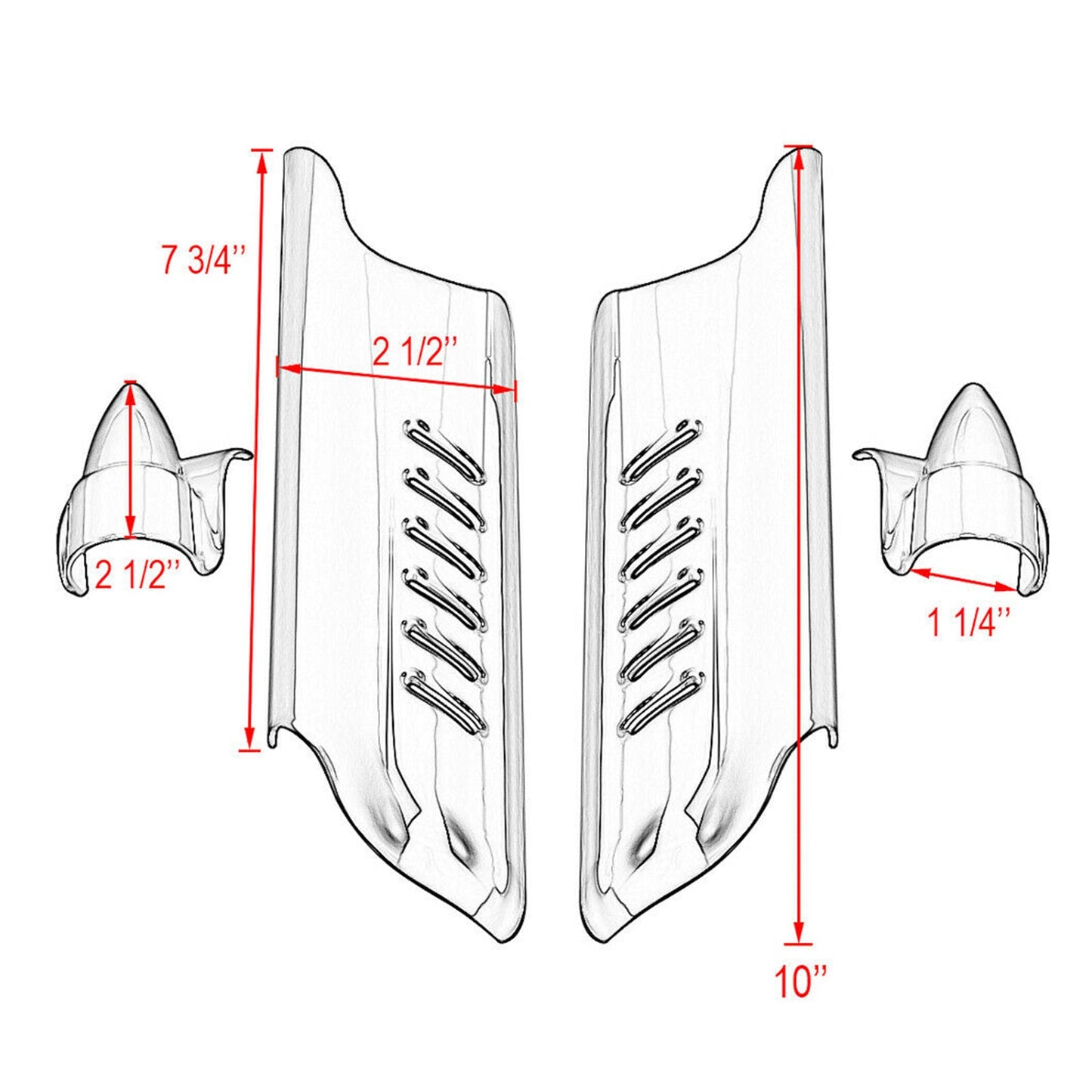 Fork Lower Leg Deflectors Shield Cover For Touring Electra Glide FLHT 2000-2013 Black