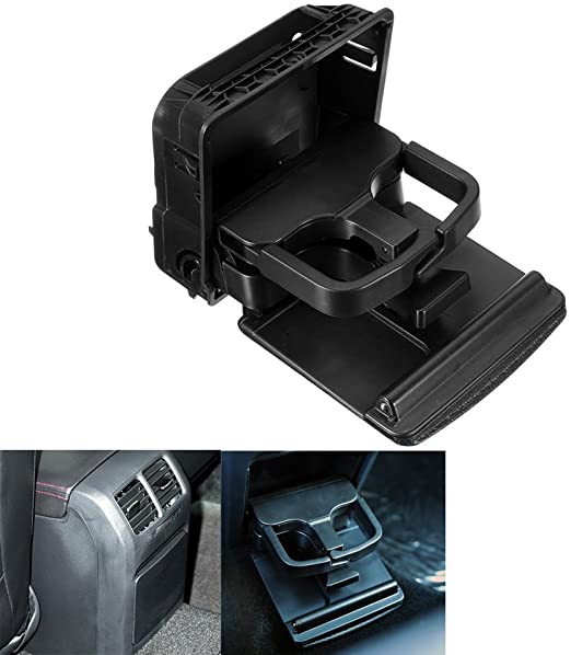 VW Jetta Gti MK5 Golf MK6 Rear Armrest Central Console Cup Holder Black