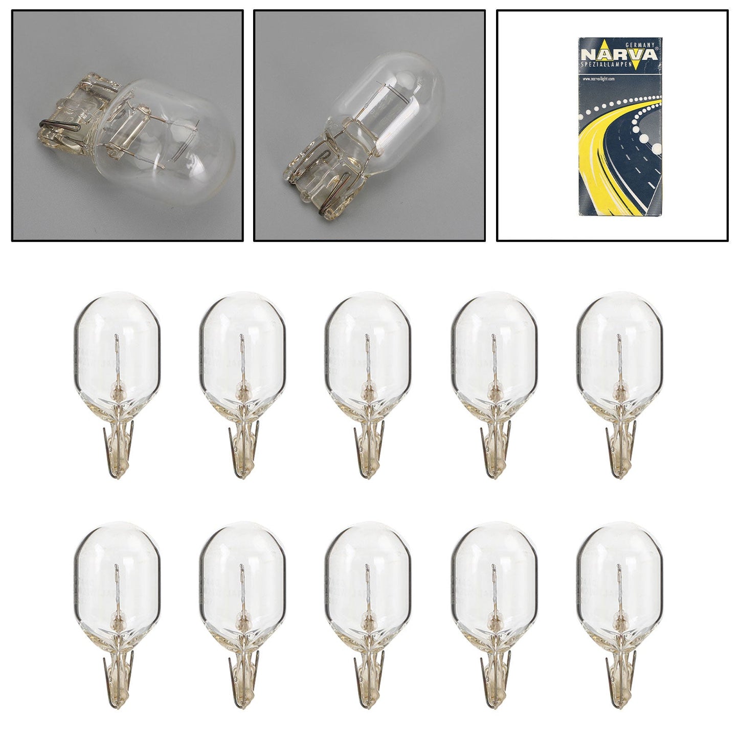 10x For NARVA 17632 Car Auxiliary Bulbs W21W 12V21W W3x16d