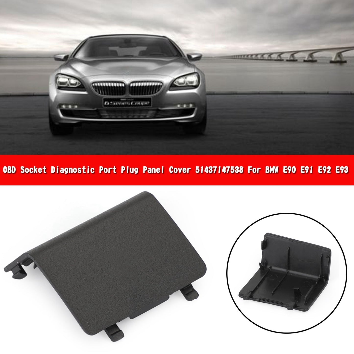 LHD OBD Socket Diagnostic Port Plug Panel Cover 51437147538 For BMW E90 E91 E92