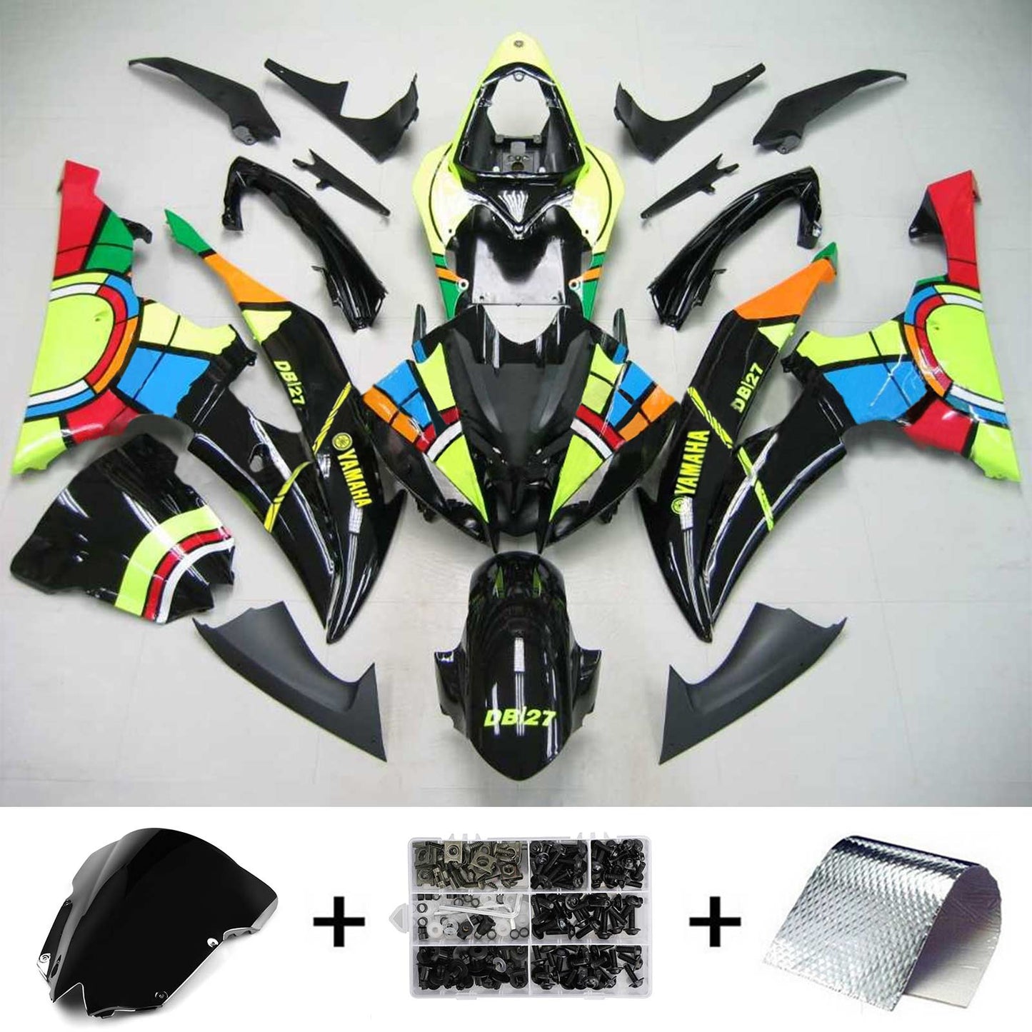 2008-2016 Yamaha YZF 600 R6 Amotopart Injection Fairing Kit Bodywork Plastic ABS #141