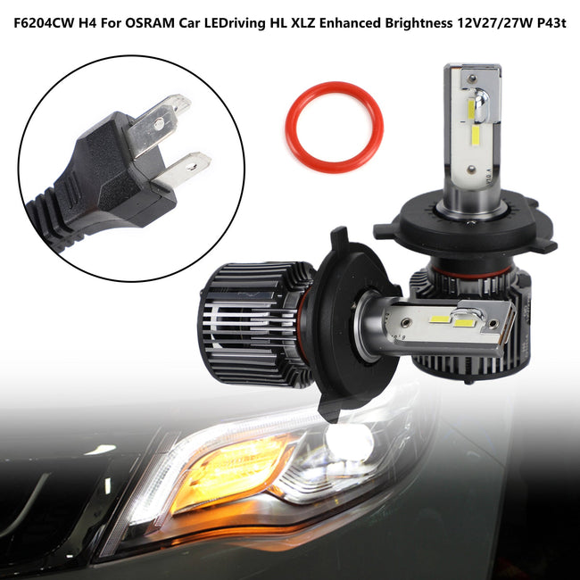 F6204CW H4 For OSRAM Car LEDriving HL XLZ Enhanced Brightness 12V27/27W P43t