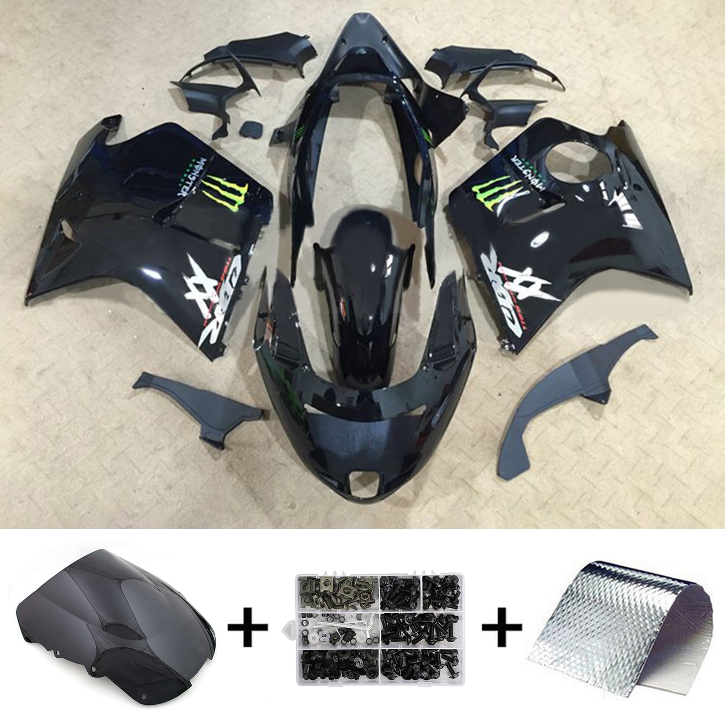 1996-2007 Honda CBR1100XX SuperBlackBird Injection Fairing Kit Bodywork ABS#125