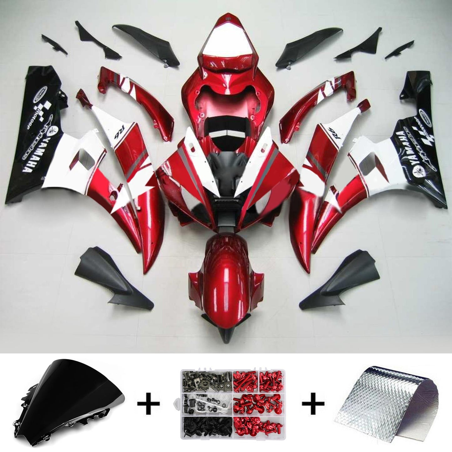 2006-2007 Yamaha YZF 600 R6 Amotopart Injection Fairing Kit Bodywork Plastic ABS #132