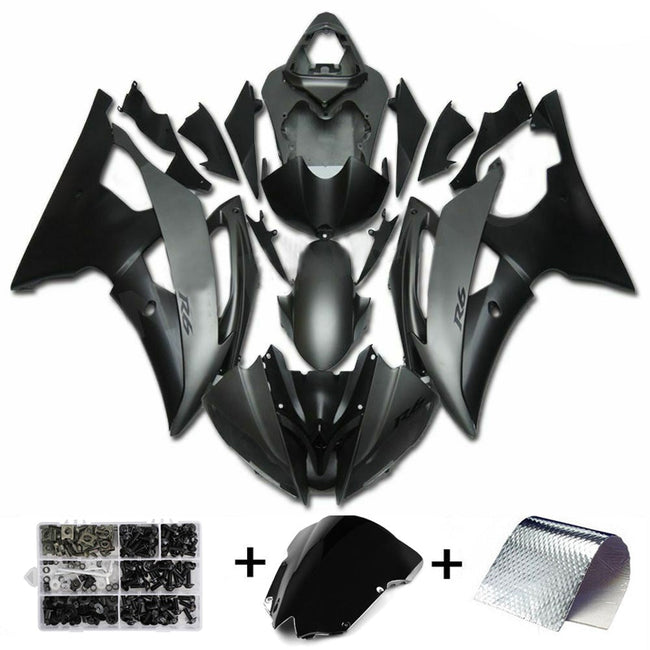 2008-2016 Yamaha YZF-R6 Amotopart Fairing Gray Black Fairing Kit