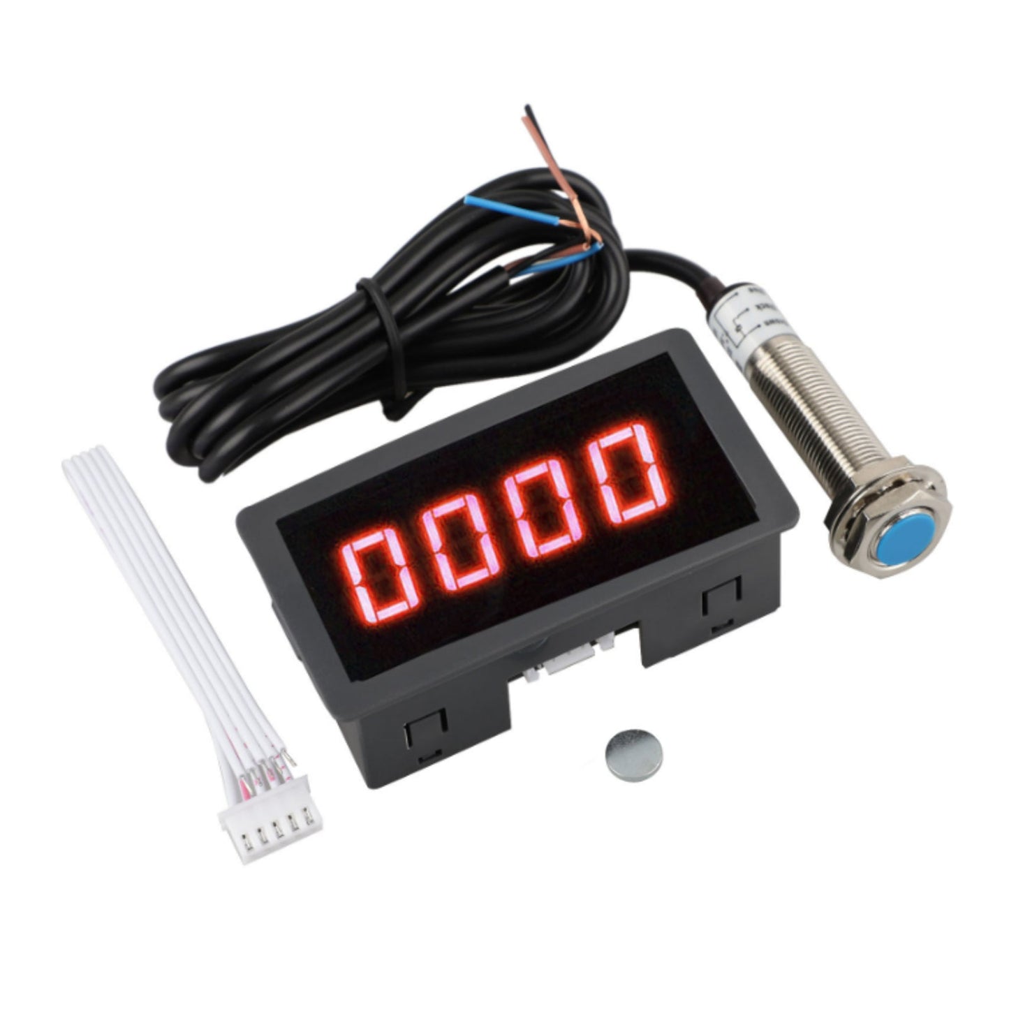 4 Digital LED Tachometer RPM Speed Meter With Hall Proximity Switch Sensor NPN