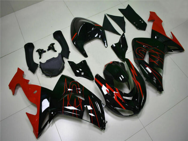 2006-2007 Kawasaki ZX10R Injection Fairing Red Black Plastic by Amotopart