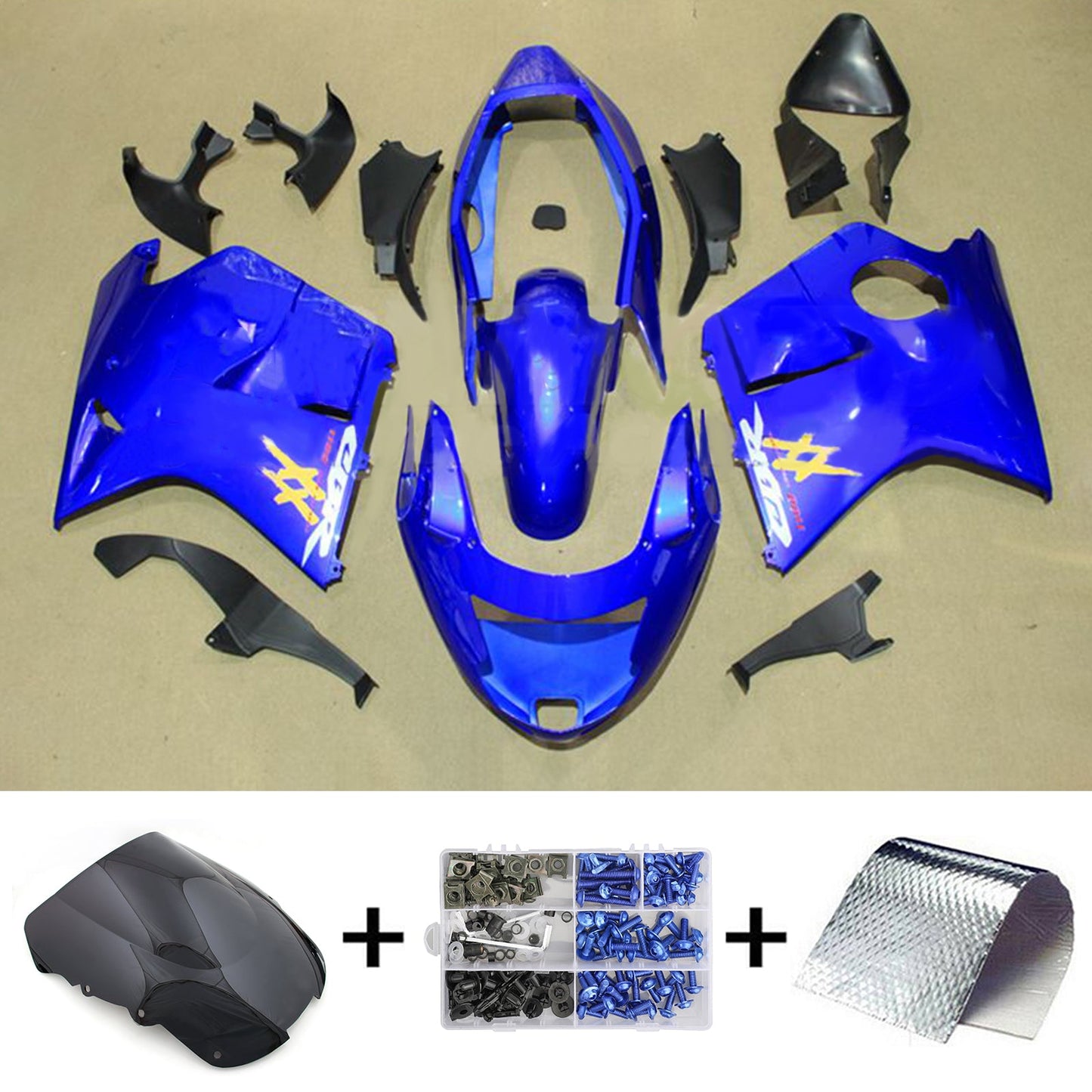 1996-2007 Honda CBR1100XX SuperBlackBird Injection Fairing Kit Bodywork ABS#122