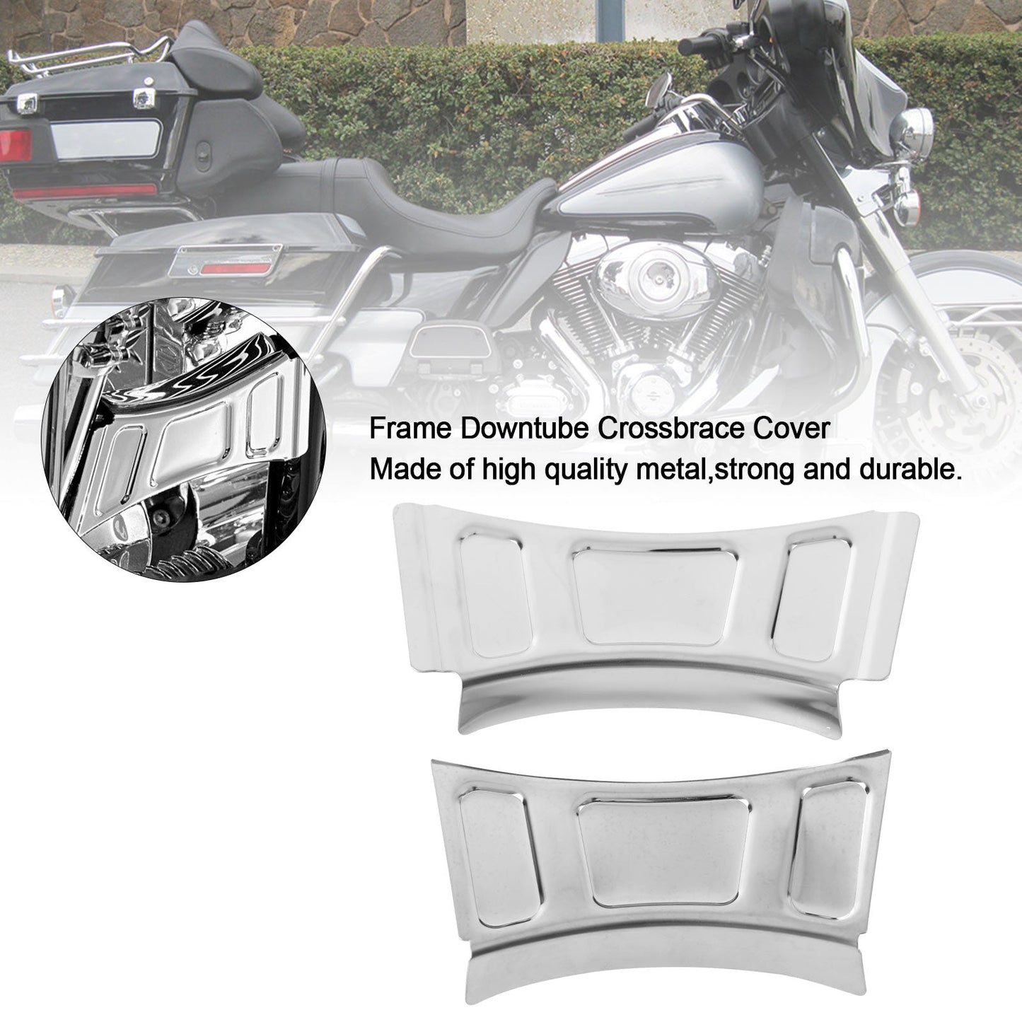 Frame Downtube Crossbrace Cover Accent Trim Fit for Touring Street Glide 1999-2013 Black