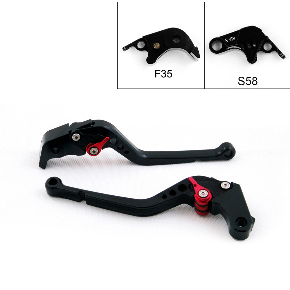 Long Brake Clutch Levers For Suzuki GSXR1000 09-14 GSXR600 GSXR750 11-14 Black