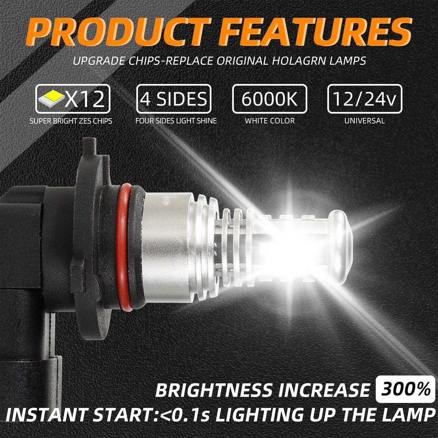 H8/H9/H11 LED Headlight 6000K 2000W 300000LM Low Beam bulbs High Power