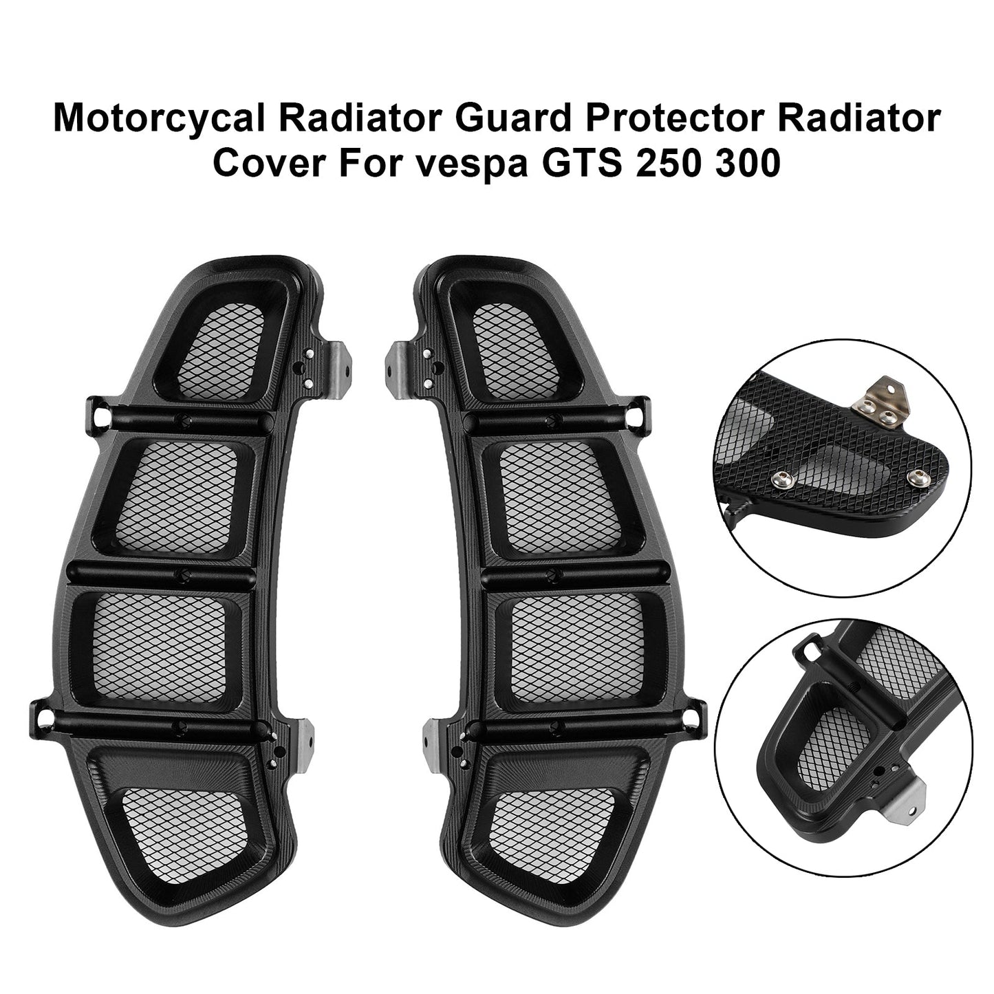 Motorcycal Radiator Guard Protector Radiator Cover Black For Vespa Gts 250 300