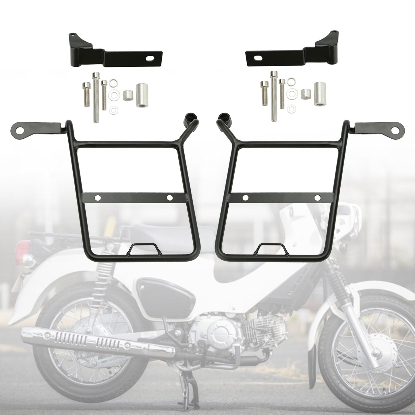 Honda CROSS CUB SUPER CUB Side Saddle Bag Mounting Bracket Black