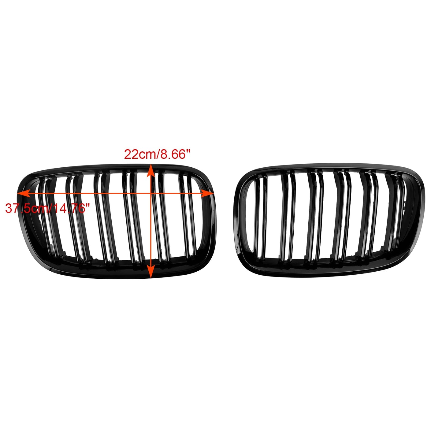 BMW X6 M (E71) 2009-2014 Front Bumper Kidney Grille Grill Gloss Black