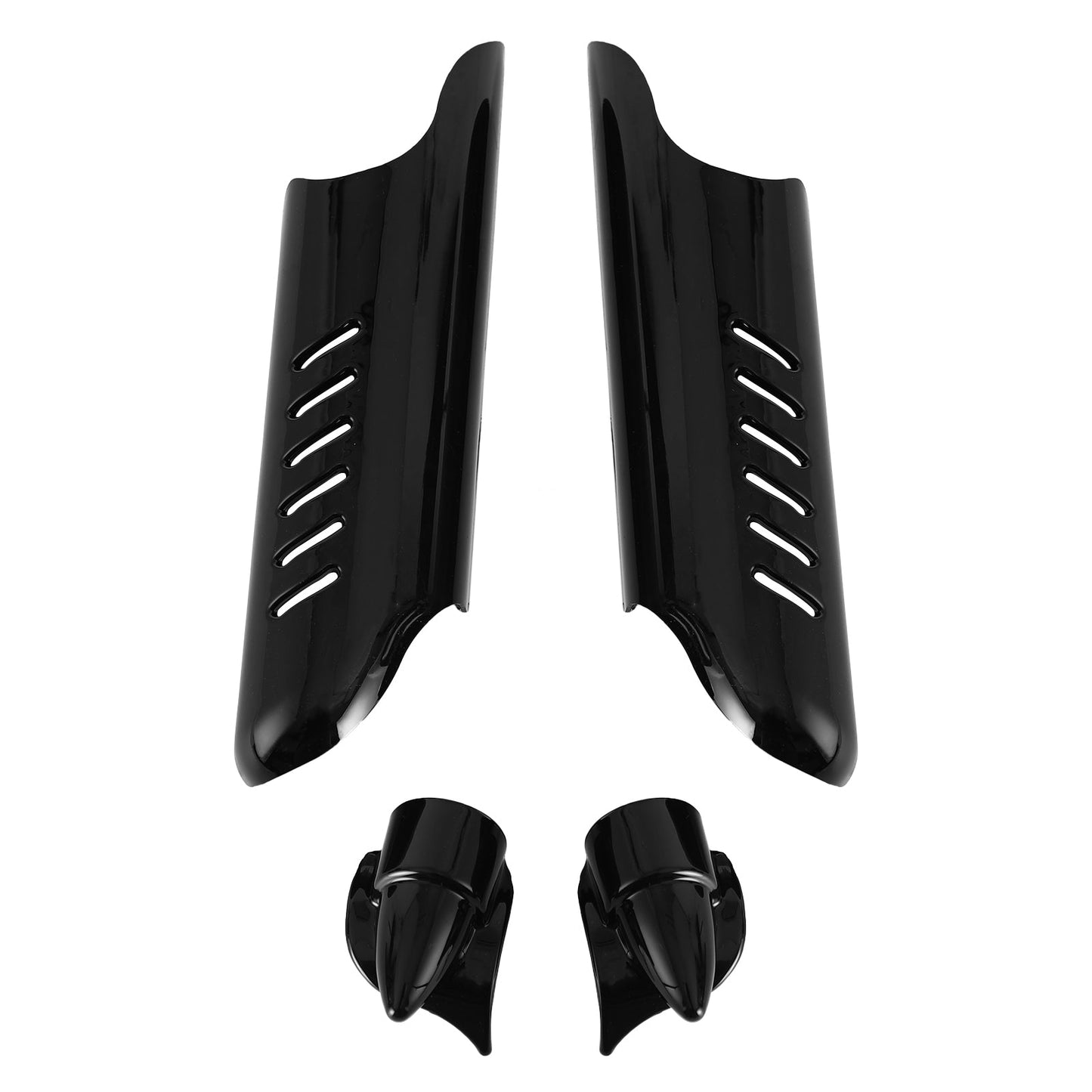 Fork Lower Leg Deflectors Shield Cover For Touring Electra Glide FLHT 2000-2013 Black