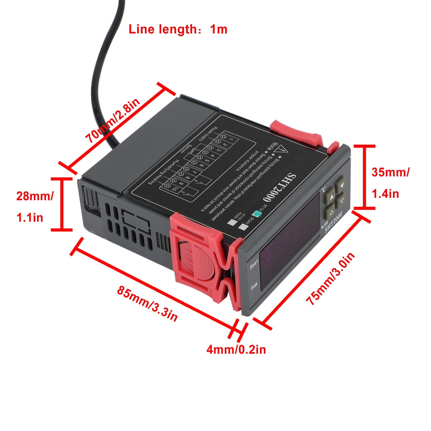 SHT2000 Temperature Humidity Hygrometer Thermostat DC 12V Sensor Controller