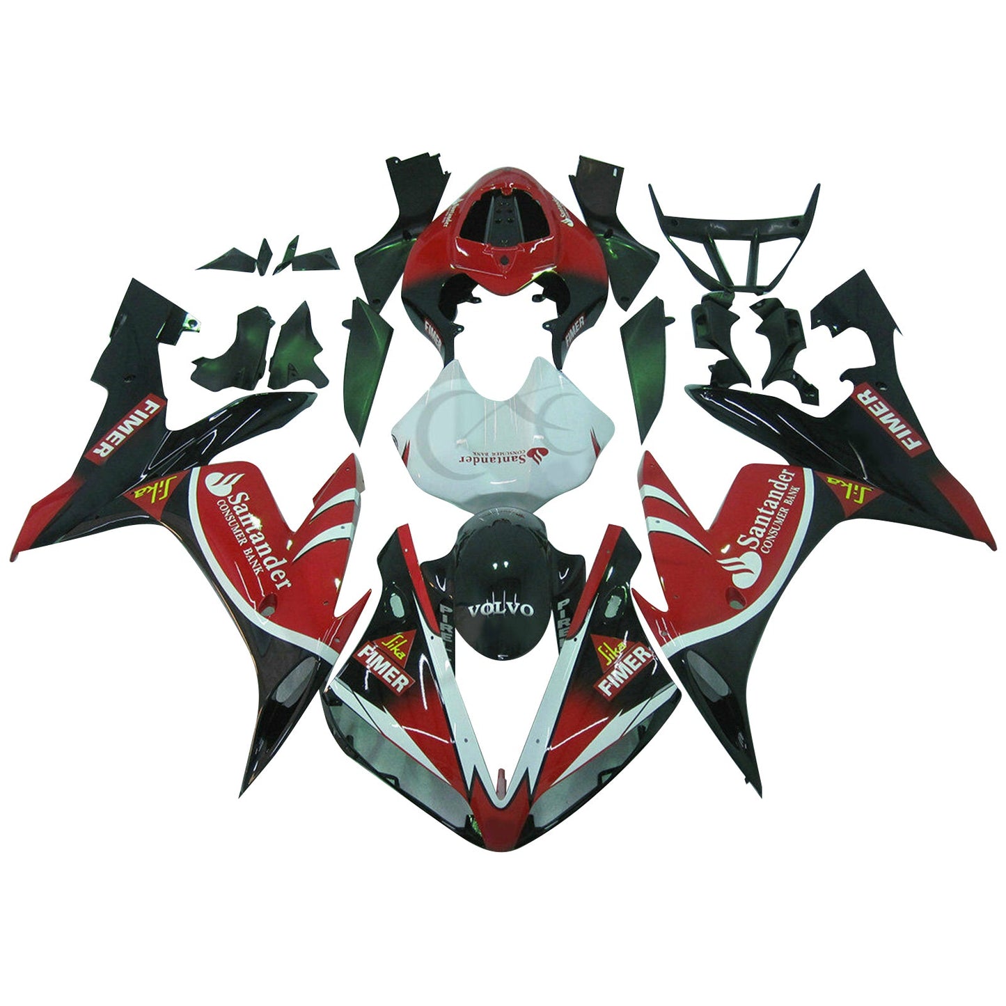 2004-2006 YAMAHA YZF R1 YZF-R1 Red Black Amotopart Injection Fairing Bodywork #26