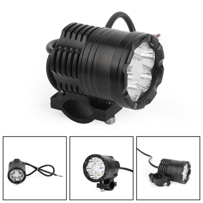 12V-80V DC 6 LED Electric Bicycle Bike Ultra bright Waterproof 1800LM Powerful Headlight Motorcycle Light BLK,