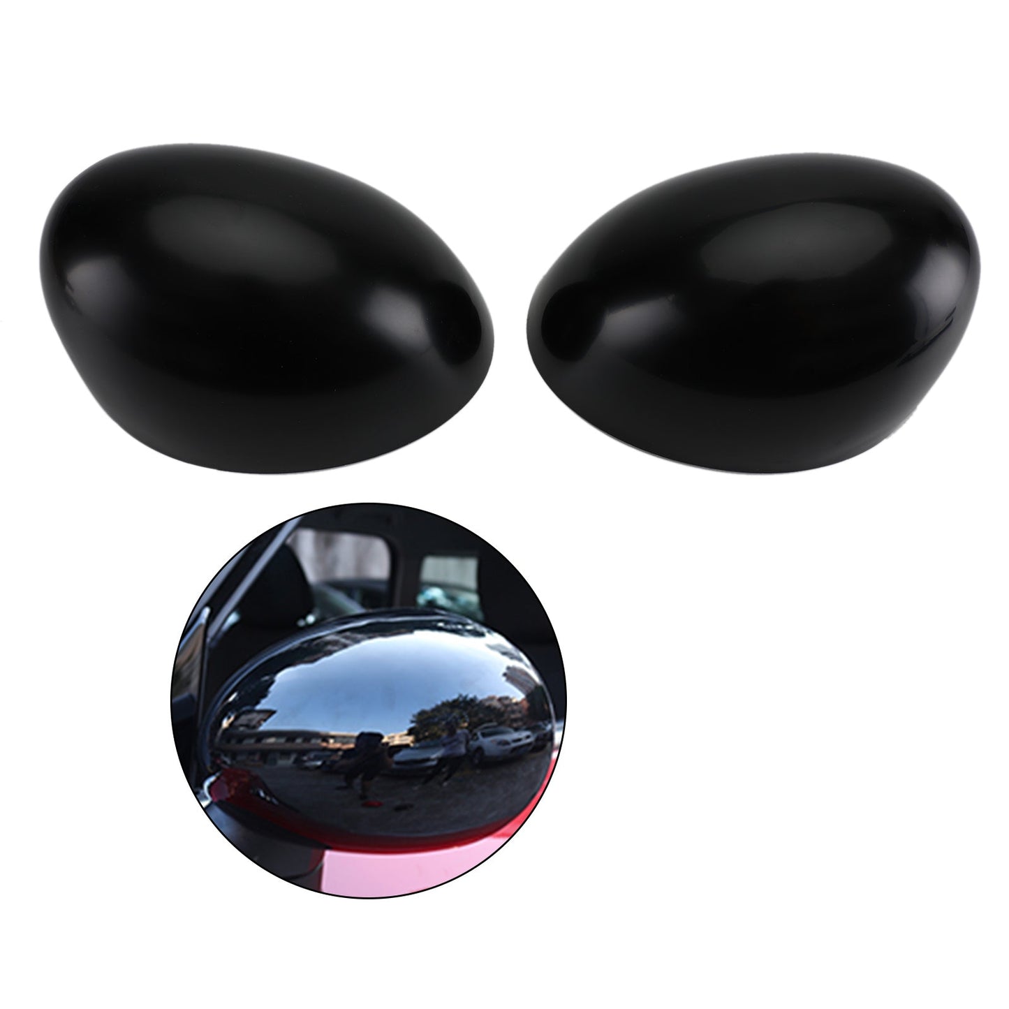 MINI Cooper R55 R56 R57 2 x Black Mirror Covers High Quality