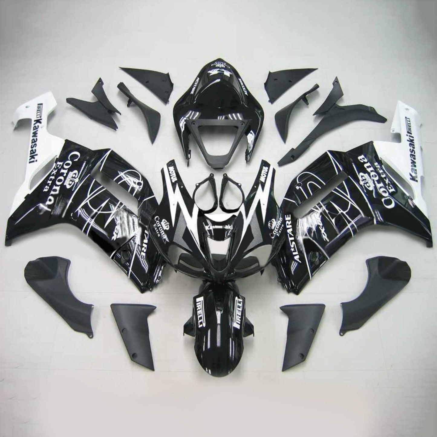 2007-2008 Kawasaki ZX6R 636 Amotopart Injection Fairing Kit Bodywork Plastic ABS #109