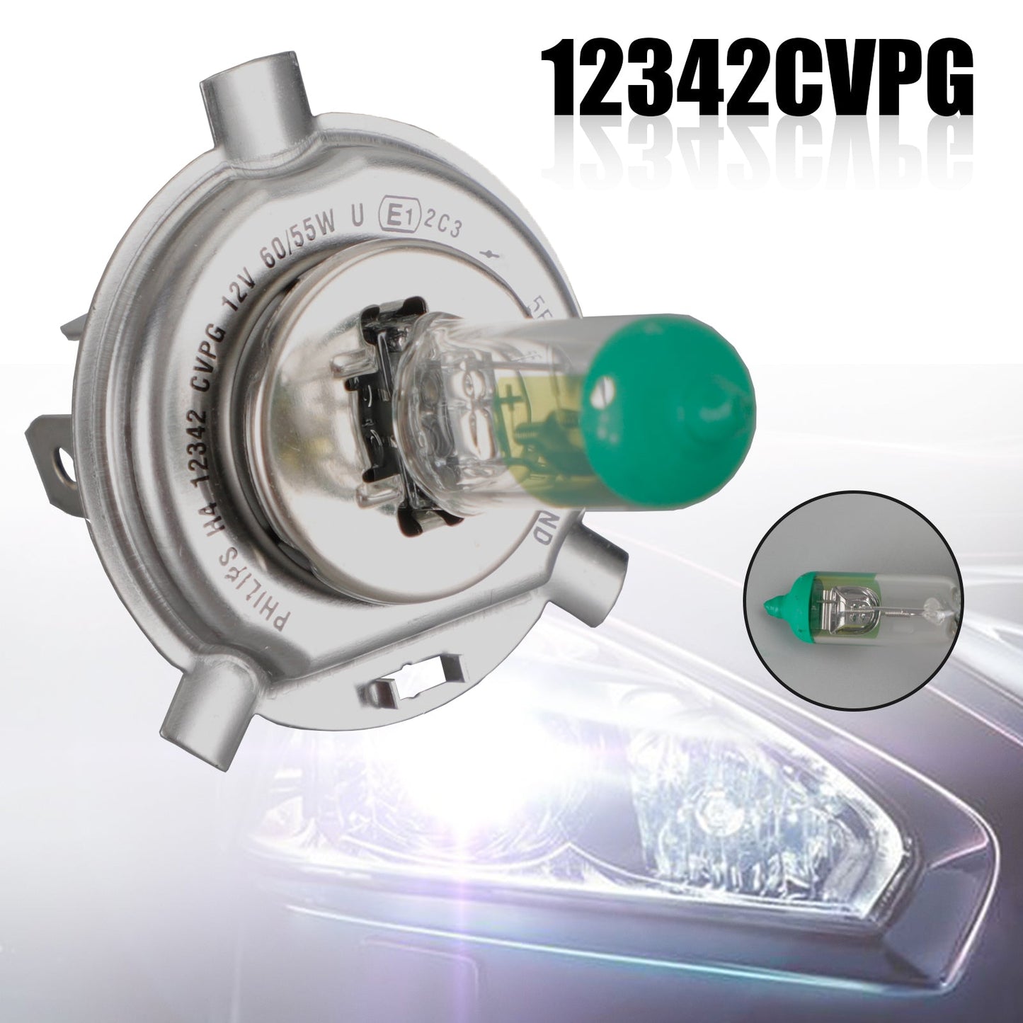 For Philips 12342CVPG Car Standard Halogen Headlight H4 12V60/55W P43t