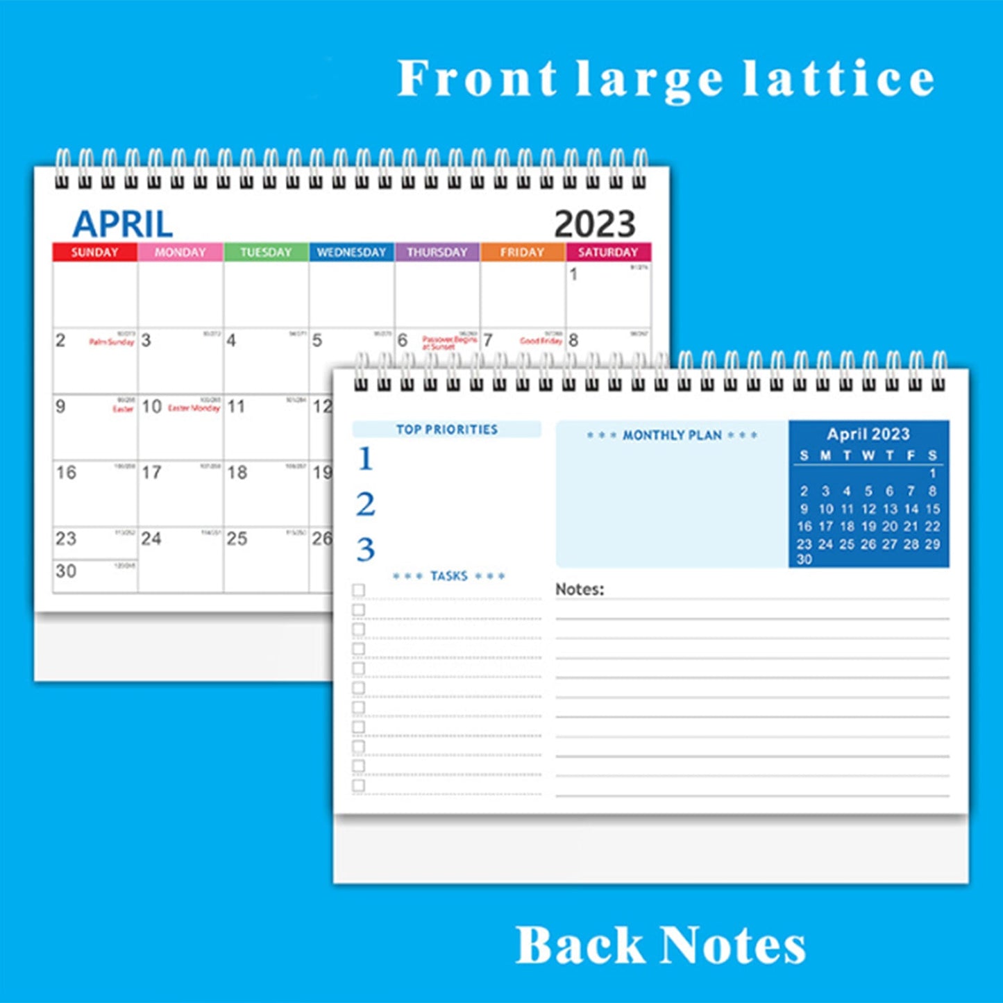 2023.1-2023.12 Month To View Stand Up Desk Office Top Calendar Planner
