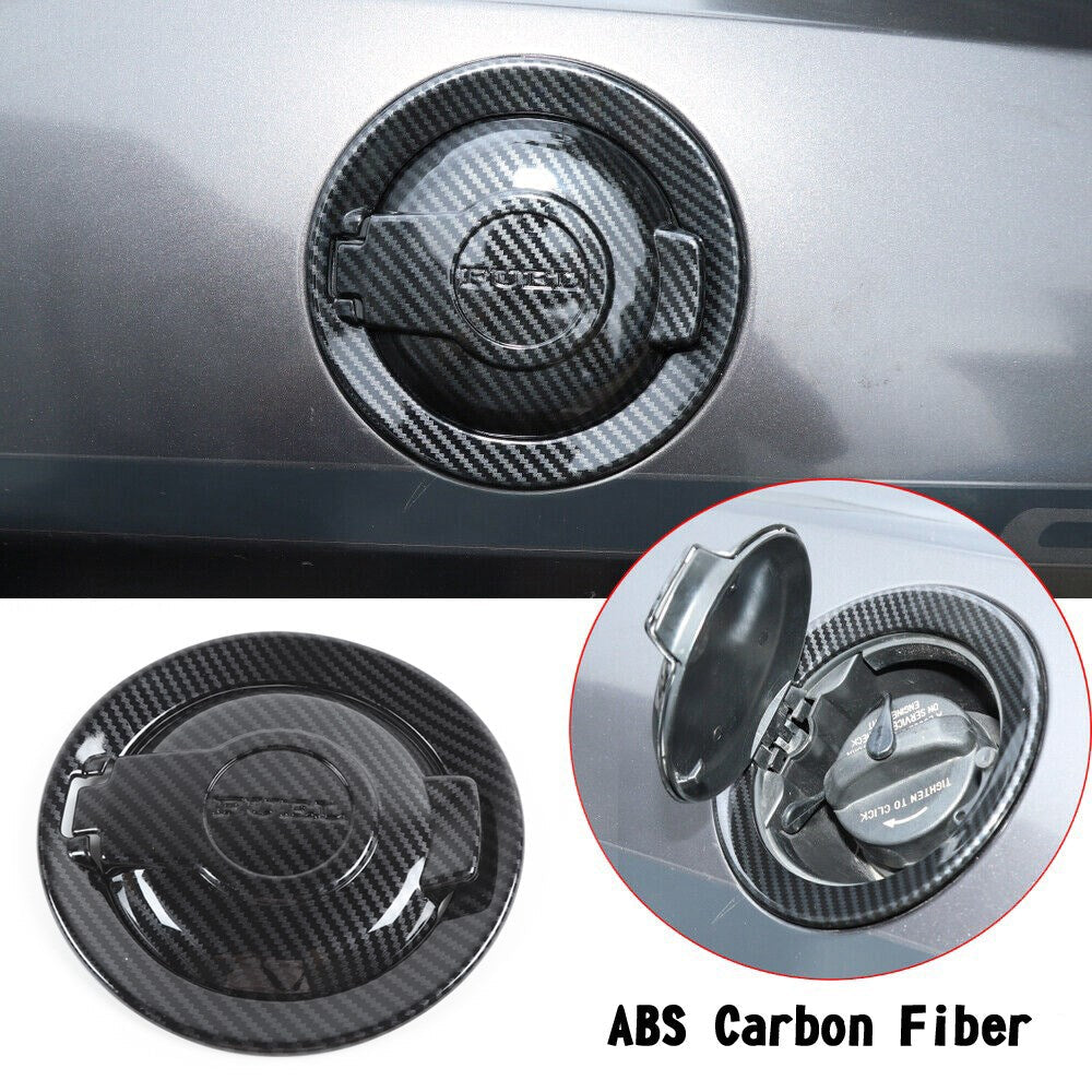 Carbon Fiber Fuel Tank Cover Door Gas Filler Cap Fit For Dodge Challenger 2009+