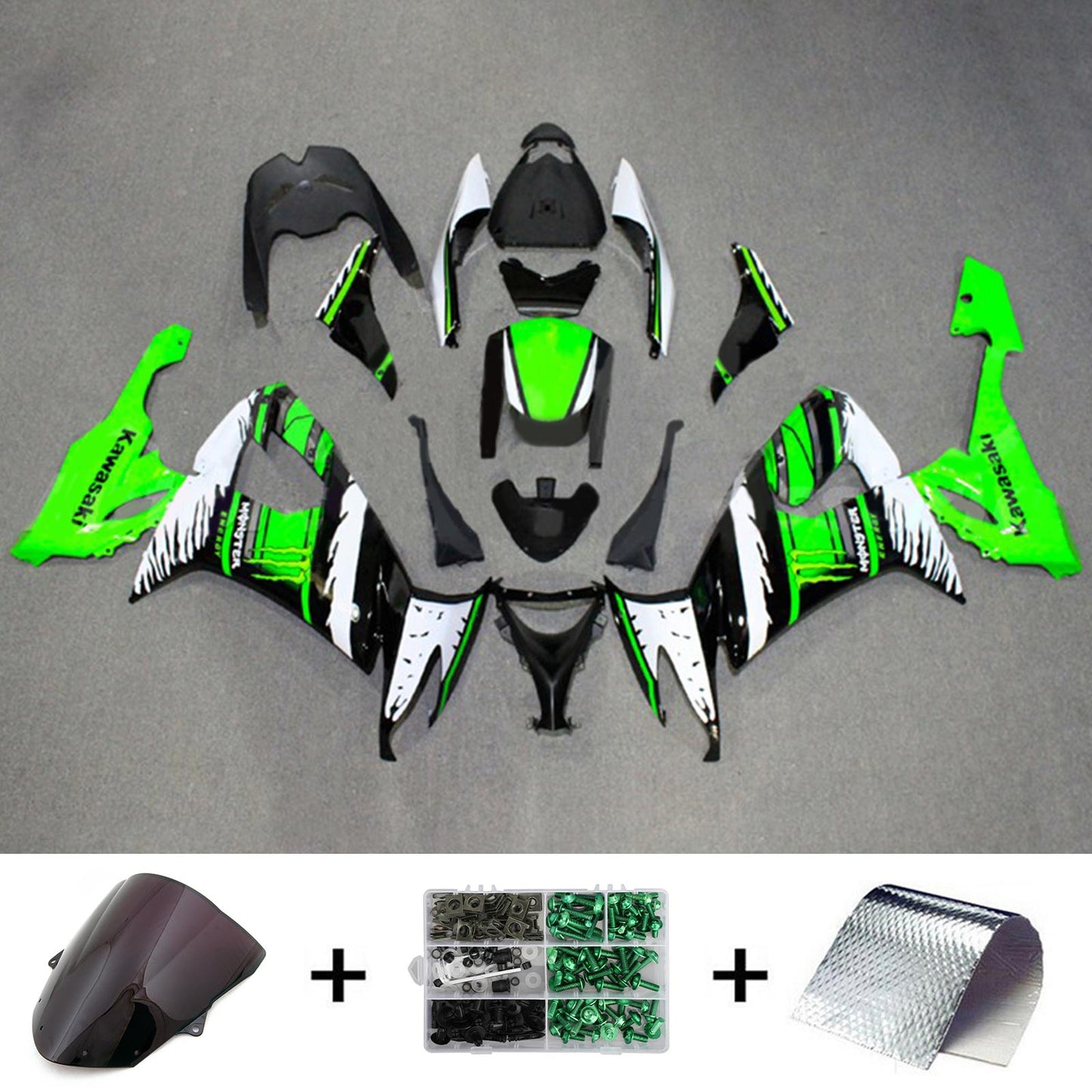 2008-2010 Kawasaki ZX10R Injection Fairing Kit Bodywork Plastic ABS#125