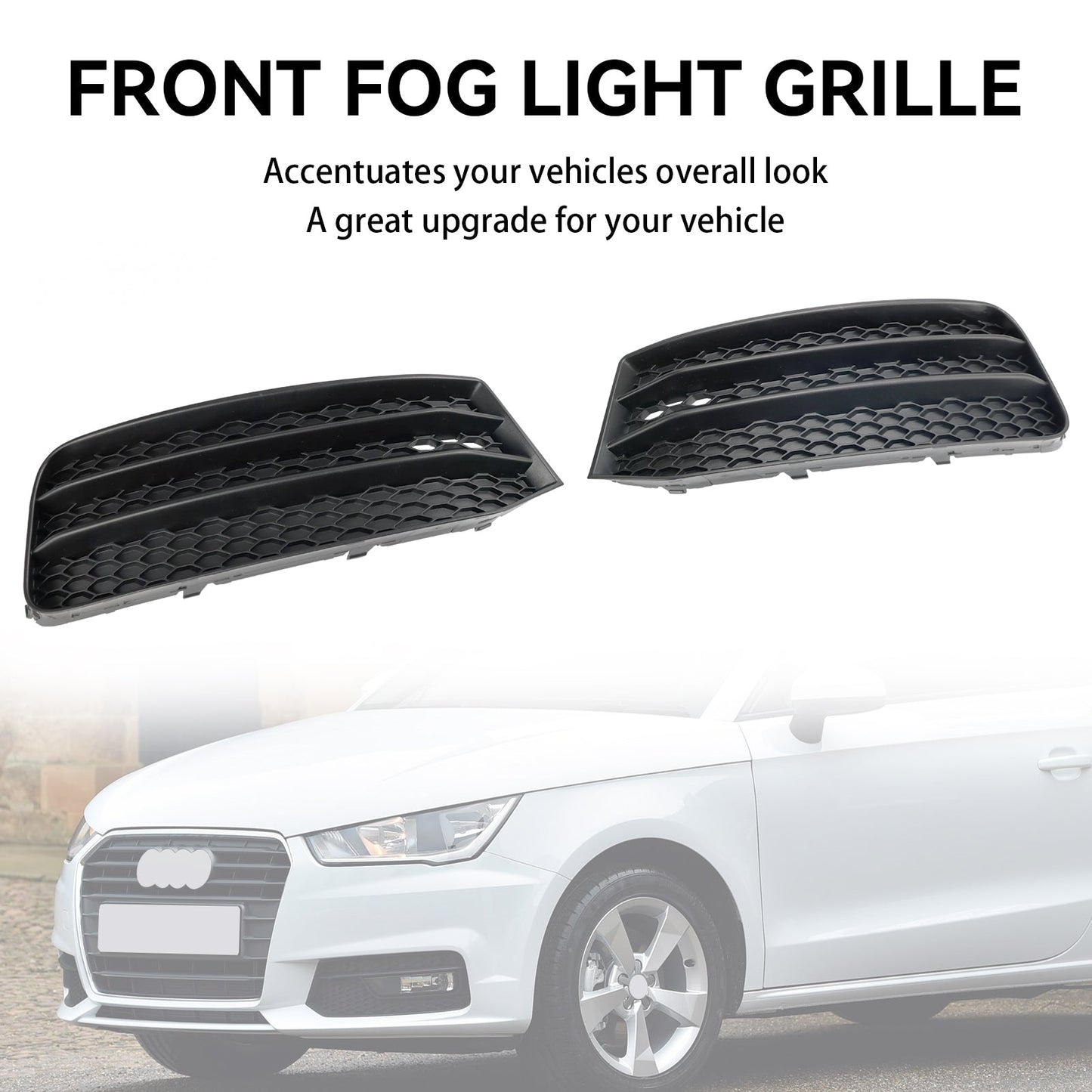 2015-2018 Audi A1 8X Front Bumper Fog Light Cover Grill Grille 2PCS