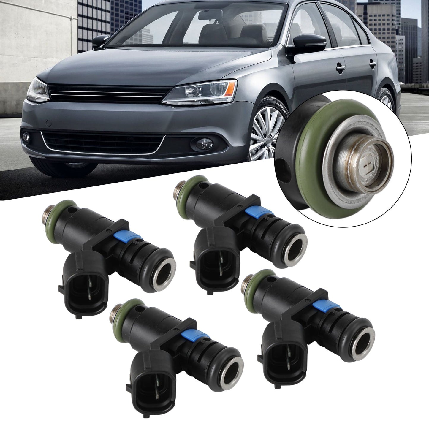 4PCS Fuel Injectors 03C906031A Fit VW Vento 2014-2019 Fit Passat 2008-2010