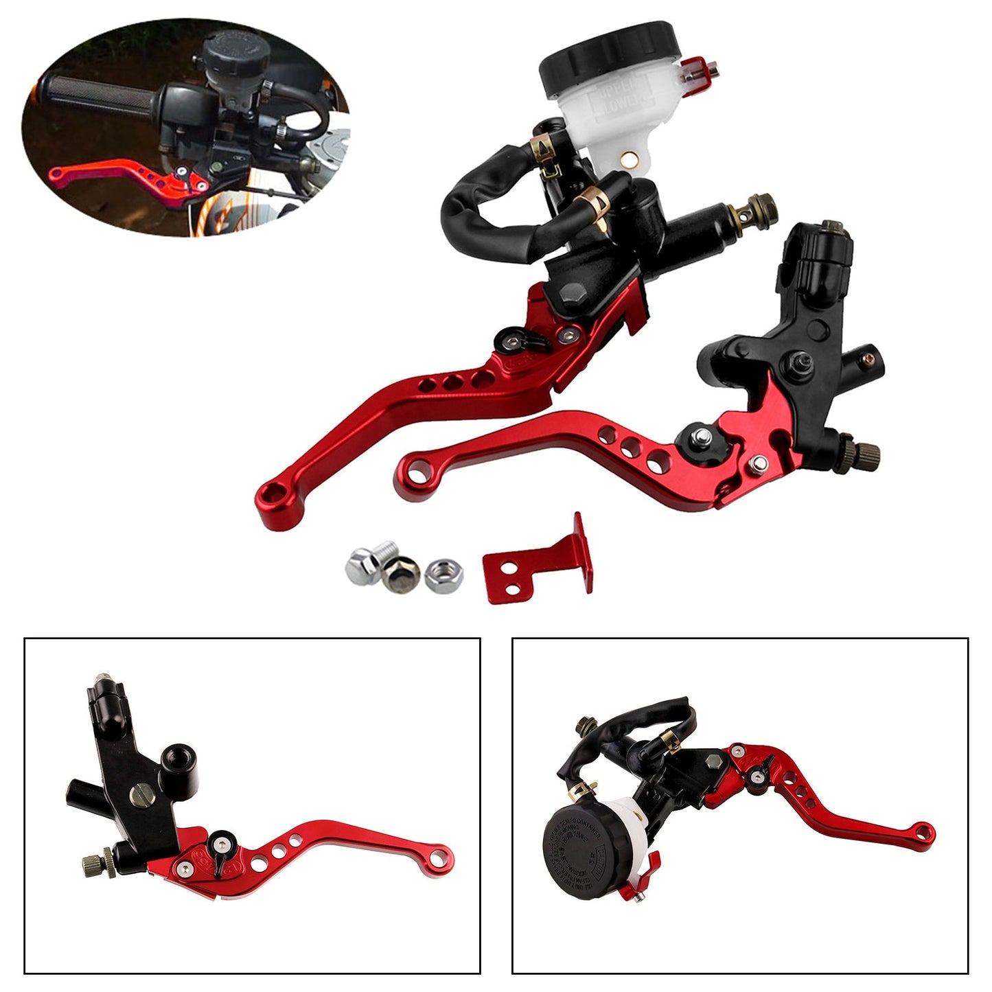 Universal 7/8" 22mm Front Brake Clutch Master Cylinder Reservoir Levers